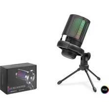 Uravas Store Profesyonel Gaming Rgb Mikrofon 192 Khz / 24 Bit Type-C - Siyah ME6S