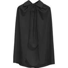Uravas Store Mey Ithalat® Siyah Renk Yakalı Çocuk Pelerin 90 cm
