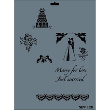 Uravas Store Mey Ithalat® Rich New Seri N-128 Stencil 35X25 cm