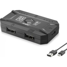 Uravas Store M1 Pro Mobil Oyun Klavye Mouse Dönüştürücü Adaptör Bluetooth 5.0 Type-C Siyah