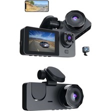 Uravas Store Mey Ithalat® 3 Kameralı 2 Inç 1080P Araç Içi Kamera Sürüş Kamerası Carplay