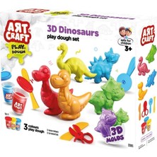Uravas Store Mey Ithalat® 03995 Art Craft 3D Dinozorlar Hamur Set 168 gr -Fentoys