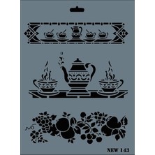 Uravas Store Mey Ithalat® Rich New Seri N-143 Stencil 35X25 cm