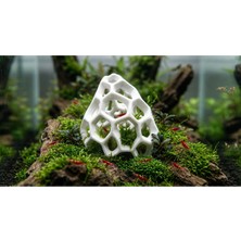 Liya3D 3D Baskı Akvaryum Dekoru Beyaz Geometrik Mağara – Nano Akvaryum Dekorasyonu