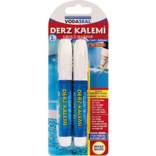 Uravas Store Mey Ithalat® Vodaseal Çift Uçlu Su Bazlı Kokusuz Kalıcı Derz Kalemi Beyaz 2 Adet