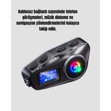 Uravas Store Mey Ithalat® LCD Ekranlı Bluetooth Kask Kulaklığı Fm Radyo ve Sd Kart Girişli