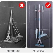 Uravas Store Mey Ithalat® Yapışkanlı Pratik Mop Tutucu 4 Adet Beyaz