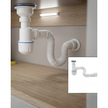Uravas Store Mey Ithalat® Esnek Lavabo Sifonu Gider Borusu Koku Önleyici Sızdırmaz Bağlantılı Pratik Montaj