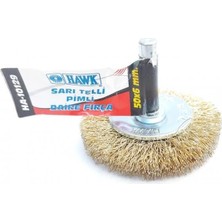 Uravas Store Mey Ithalat® Hawk HA10129 Pimli Sarı Tel Daire Fırça 50X6 mm