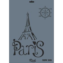 Uravas Store Mey Ithalat® Rich New Seri N-209 Stencil 35X25 cm