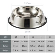 Uravas Store Mey Ithalat® Paslanmaz Çelik Metal Mama Kabı 22 Cm.