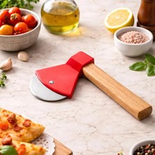 Uravas Store Pizza Kesici - Balta Tasarımlı - Ahşap Saplı - Paslanmaz Çelik Bıçaklı