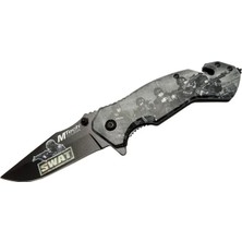 Uravas Store 4 23 6 Swat Kurtarma / Kamp Çakı 20CM - Yarı Otomatik, Kemerlikli, Cam Kırma ve Ip Kesme Aparatlı