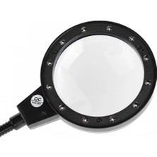 Uravas Store 12 LED Clipslı Işıklı Büyüteç,işıklı Masa Lambası Çalışma Lambası