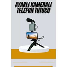 Uravas Store Tripod Telefon Tutucu Kumandalı Mikrofon LED Işık Vlog Video Kayıt