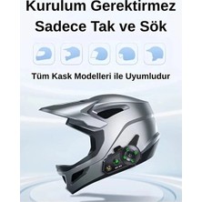 Uravas Store D2-6x 1000M Mesafeli 6 Kanallı Intercom Bluetooth Motosiklet Kask Kulaklığı Intercom Kulaklık
