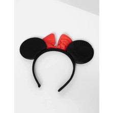Uravas Store Kırmızı Fiyonklu Minnie Mouse Taç Fare Tacı Kafa Bandı