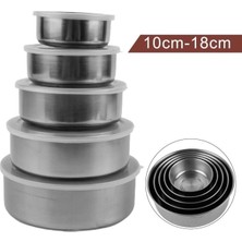 Uravas Store 5'li Paslanmaz Çelik Saklama Kabı Seti - Iç Içe Geçebilir Taze Tutma Kutusu (10-18 Cm)