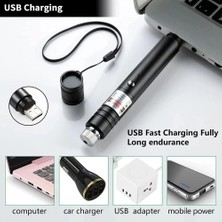 Uravas Store Fithome 100MW Desen Başlıklı USB Şarjlı Yeşil Lazer Pointer