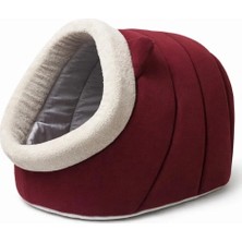 Uravas Store Trompet's Bordo Kulaklı Alaska Kedi ve Küçük Irk Köpek Yatağı