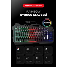 TeknoKapsül Rampage KB-R57 X-Jammer Gökkuşağı Aydınlatmalı USB Tam Türkçe Gaming Oyuncu Klavyesi