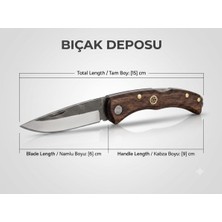 Bıçak Deposu Skopasis Ahşap Saplı Cep Çakısı 15 cm Kamp ve Outdoor Bıçağı