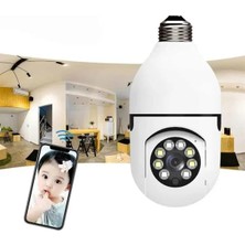 Uravas Store Wifi Güvenlik Kamerası 360 Derece Dönebilen Harekete Duyarlı Gece Görüşlü Ampul