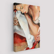 Trezon Kırmızı Ayakkabılarını Giyen Sexi Kadın Duvar TABLOSU-6311