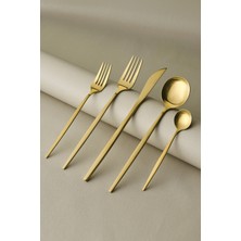 TeknoKapsül Karaca Orion Mat Gold 12 Kişilik 60 Parça Çatal Kaşık Bıçak Takımı