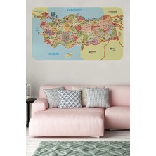 Trezon Eğitici ve Öğretici Detaylı Komşulu Türkiye Haritası Duvar STICKER-60X105-3846