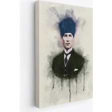 Trezon Atatürk Portre Tablosu Mustafa Kemal Atatürk Dikdörtgen Dekoratif Kanvas Tablo-Cz-77