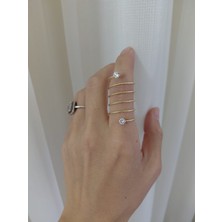 Lavante Butik Çelik Spiral Tel Taşlı Sarmal Yüzük (Ayarlanabilir) Hande Erçel