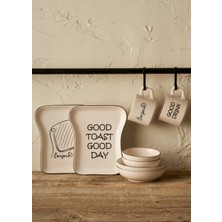 TeknoKapsül Bella Maison Toast Seramik 8 Parça 2 Kişilik Kahvaltı Takımı Siyah