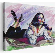 Trezon Silahlı Gangster Kız Pop Art Dekoratif Duvar TABLOSU-3530