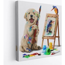 Trezon Ressam Yavru Köpek Dekoratif Kanvas TABLO-5845