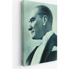 Trezon Atatürk Portre Tablosu Mustafa Kemal Atatürk Dikdörtgen Dekoratif Kanvas Tablo-Dı-86