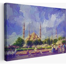 Trezon Sultan Ahmet Camii Yağlıboya Görünüm Dekoratif Kanvas Duvar TABLOSU-3671