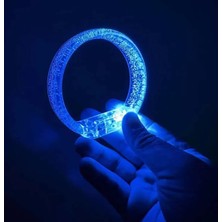 Uravas Store Mavi LED Işıklı Baskı Yapılabilen Pilli Bileklik Bilezik 1,5 cm Genişlik