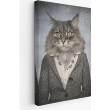 Trezon Kedi Kafalı Insan Kanvas TABLO-4985