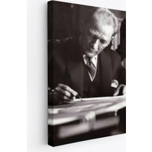 Trezon Atatürk Portre Tablosu Mustafa Kemal Atatürk Dikdörtgen Dekoratif Kanvas TABLO-FB-126