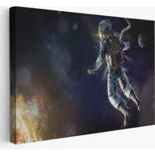 Trezon Astronot Duvar Sanatıkanvas Tablo, Uzay Posteri, Astronot Uzayda, Gezegen Arka PLANI-5381