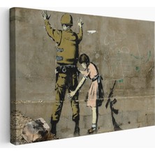Trezon Bansky'nin Askeri Arayan Küçük Kız Eseri Kanvas TABLO-5013