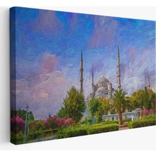 Trezon Sultan Ahmet Camii Yağlıboya Görünüm Kanvas Duvar TABLOSU-3692