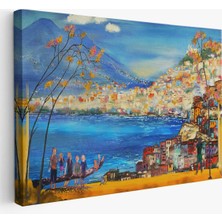 Trezon Güney Italya Yağlıboya Görünüm Dekoratif Kanvas Duvar TABLOSU-3578