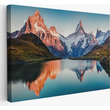 Trezon Bachalpsee Gölü ve Isviçre Alpleri Dekoratif Kanvas Duvar TABLOSU-3624