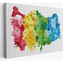 Trezon Türkiye Haritası Kanvas Tablo Eğitici ve Öretici Dekoratif Tablo Tablo 3133