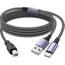 Renas Store ZR361 Ads 501 Type-C 2 In 1 Yazıcı Kablosu