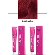2 Li Set Premium 7.66 Aşk Alevi - Kalıcı Krem Saç Boyası 2 x 50 G Tüp