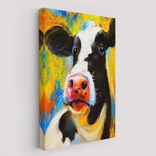 Trezon Modern Sanat Inek Portresi Dekoratif Kanvas Duvar TABLO-5936