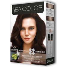 Sea Color 2 Tüp Krem Saç Boyası Seti Açık Kahve No:5.0